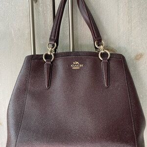 Coach Rich Burgundy and shine Textured Tote